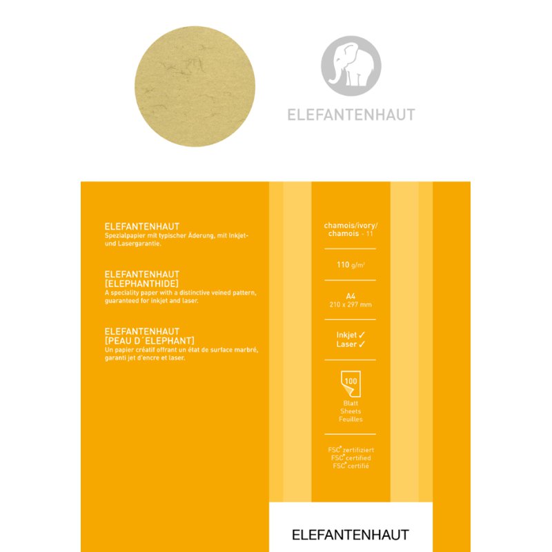 Elefantenhaut papier A4, 110 g/m², wit, 100 vel