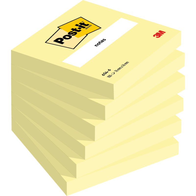 Post-it blocs-notes adhésifs 659, 102×152 mm, jaune, 6 pièces