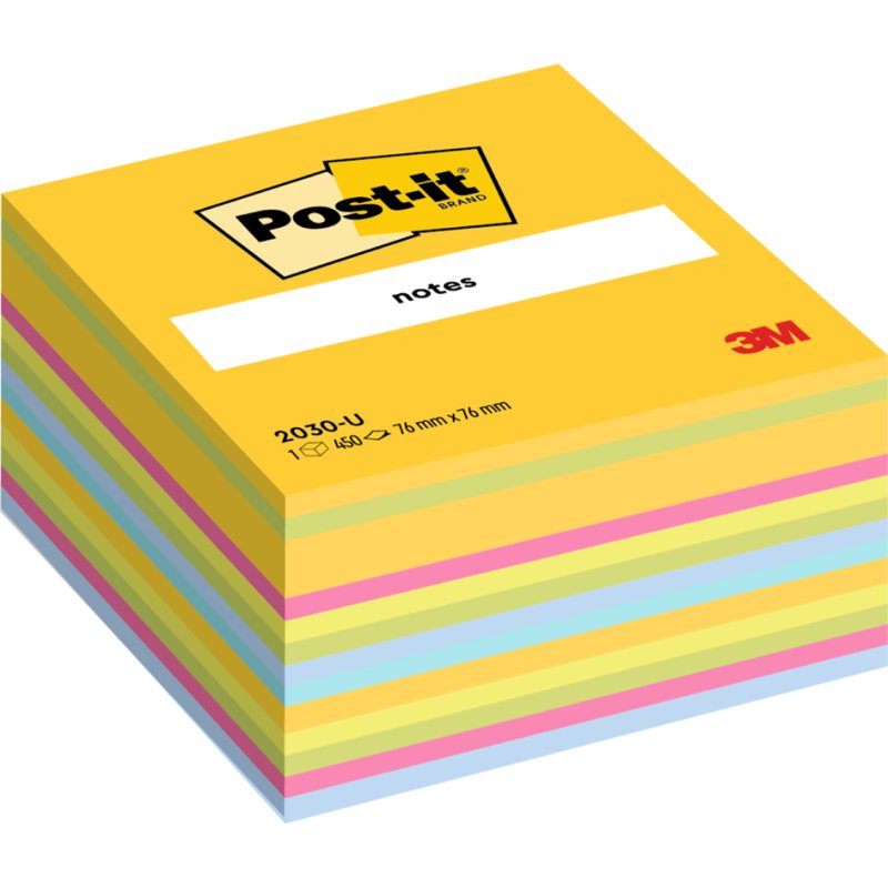 Post-it notitieblokjes kubus, 76×76 mm, neongroen, 450 vel
