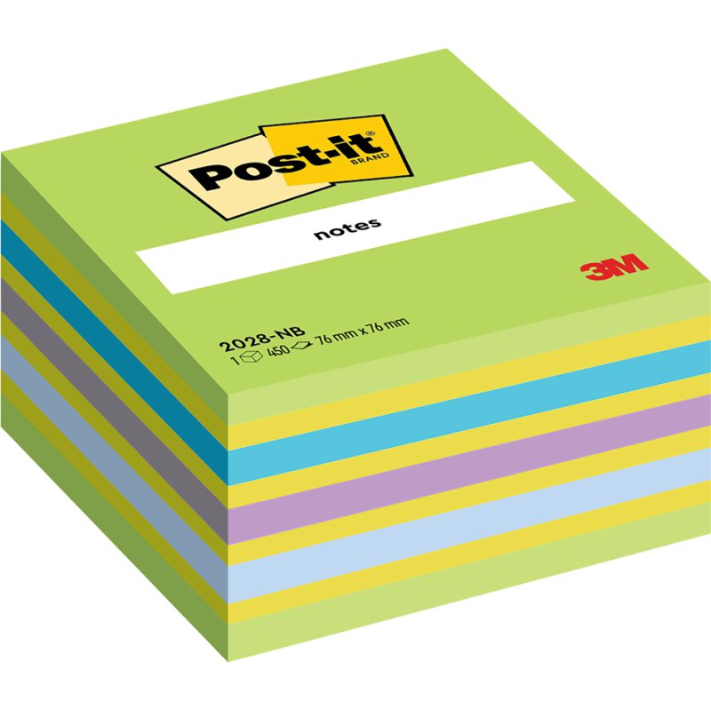 Post-it notitieblokjes kubus, 76×76 mm, neongroen, 450 vel