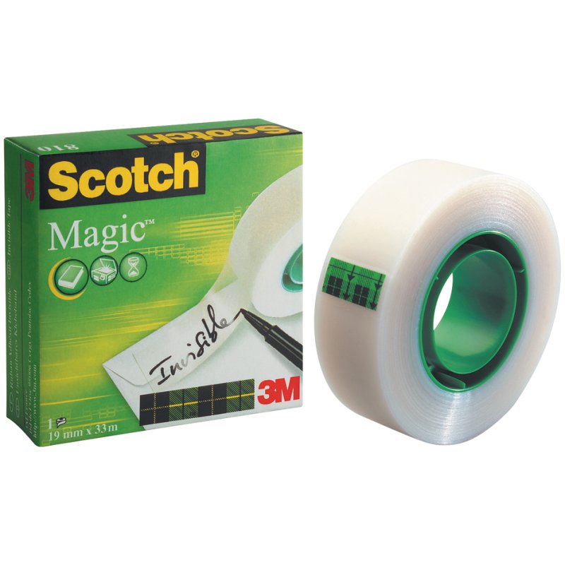 Scotch Magic plakband 810, onzichtbaar, 19 mm × 33 m