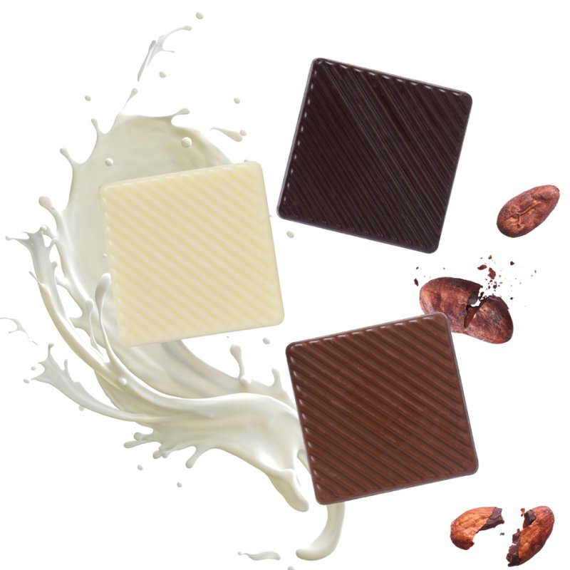 HELLMA Belgian chocolate bars, mixed flavours, 130 pieces