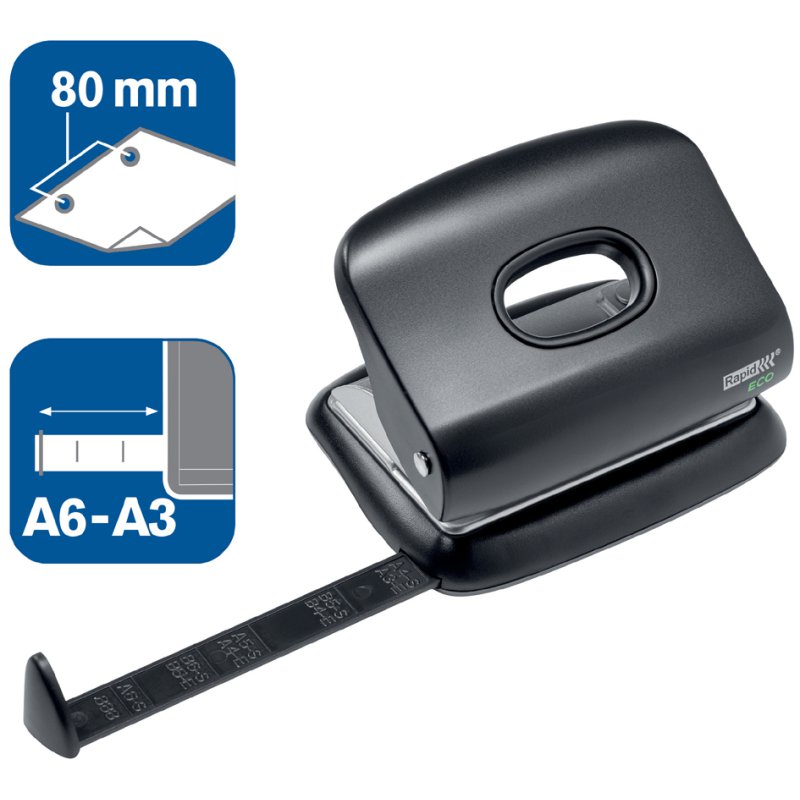 Rapid perforator ECO, 20 vel capaciteit, zwart