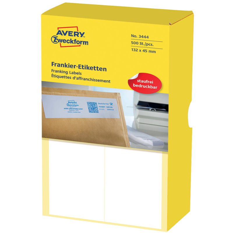 AVERY Zweckform étiquettes pour machine à affranchir, 128×38 mm, double, 500 pièces