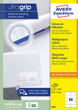 AVERY Zweckform universele etiketten, 48×21 mm, wit, 5200 stuks