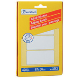 AVERY Zweckform adresetiketten, 67×38 mm, wit, 420 stuks