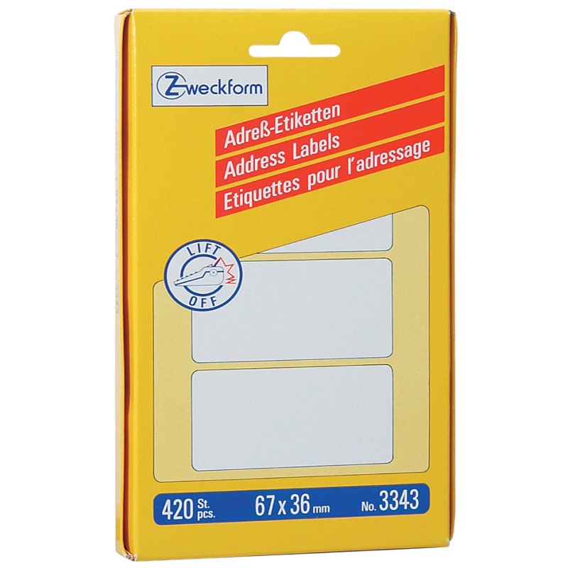 AVERY Zweckform adresetiketten, zigzag gevouwen, 95×48 mm, 282 stuks