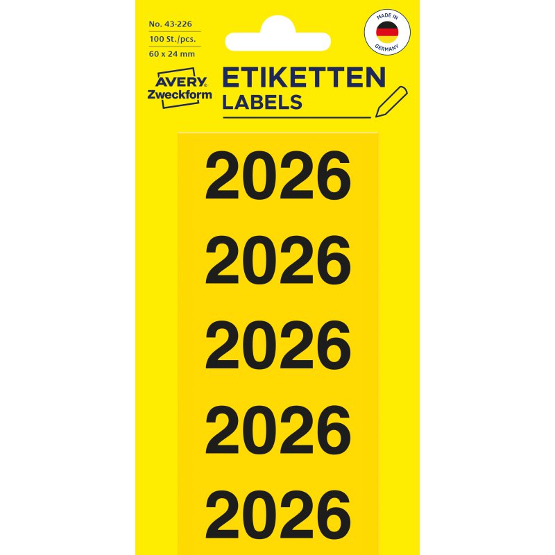 AVERY Zweckform file spine labels 2027, blue, 26×60 mm, 100 pieces