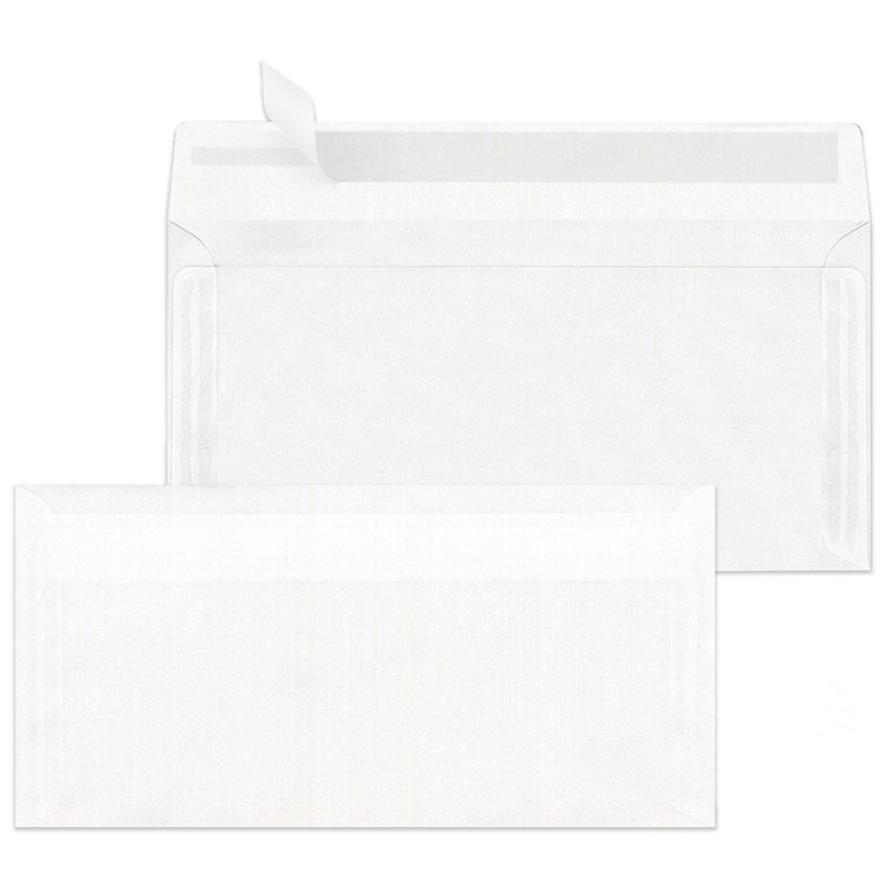 MAILmedia enveloppen DIN lang, satijn-transparant, zonder venster, zelfklevend, 1000 stuks
