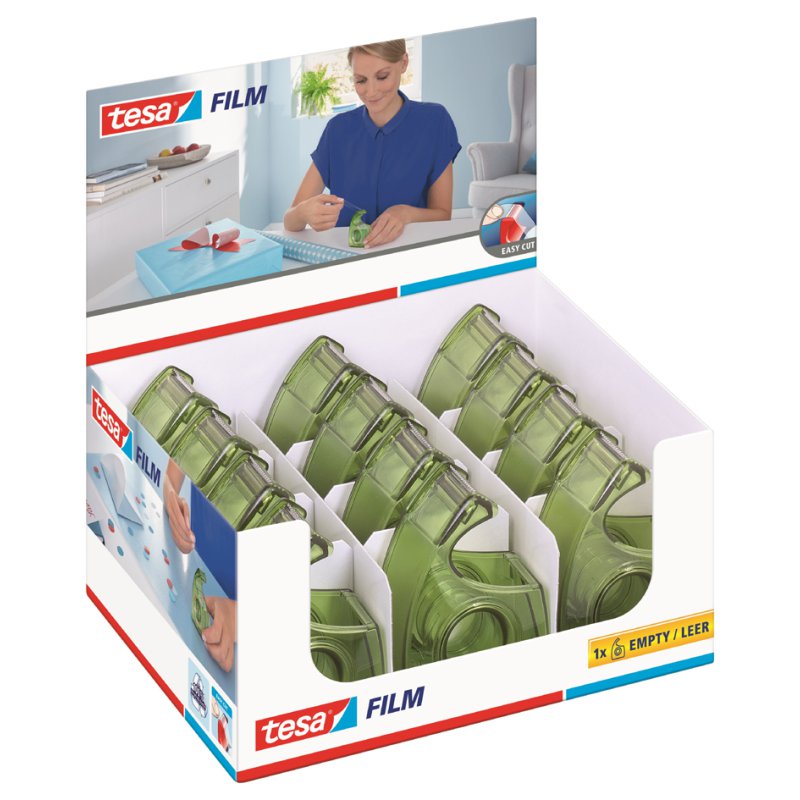 tesa EcoLogo Easy Cut dérouleur manuel, rechargeables, vert, 19 mm