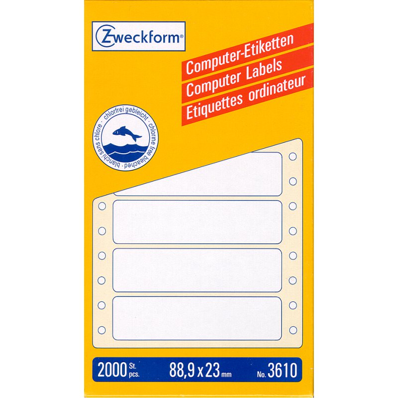 AVERY Zweckform computer-etiketten, 88,9 × 35 mm, wit, 4000 stuks