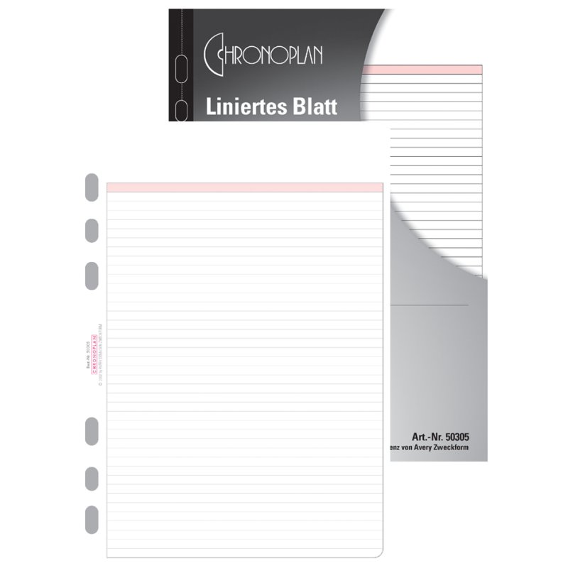 CHRONOPLAN papier à lettres ligné, A5, 80 g/m², 50 feuilles