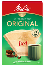 Melitta koffiefilters 1x4, naturel bruin, 80 stuks