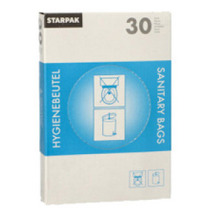 STARPAK hygiënezakjes, wit onbedrukt, 150×280 mm, 30 stuks