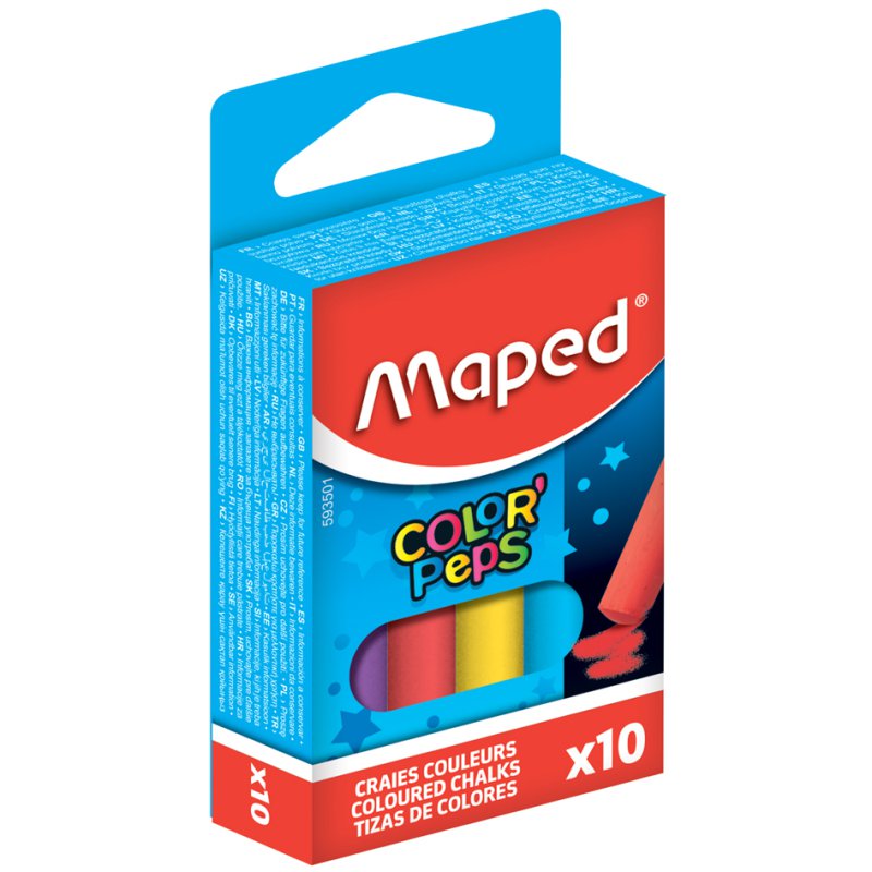 Maped coloured chalk, round, 10 pieces