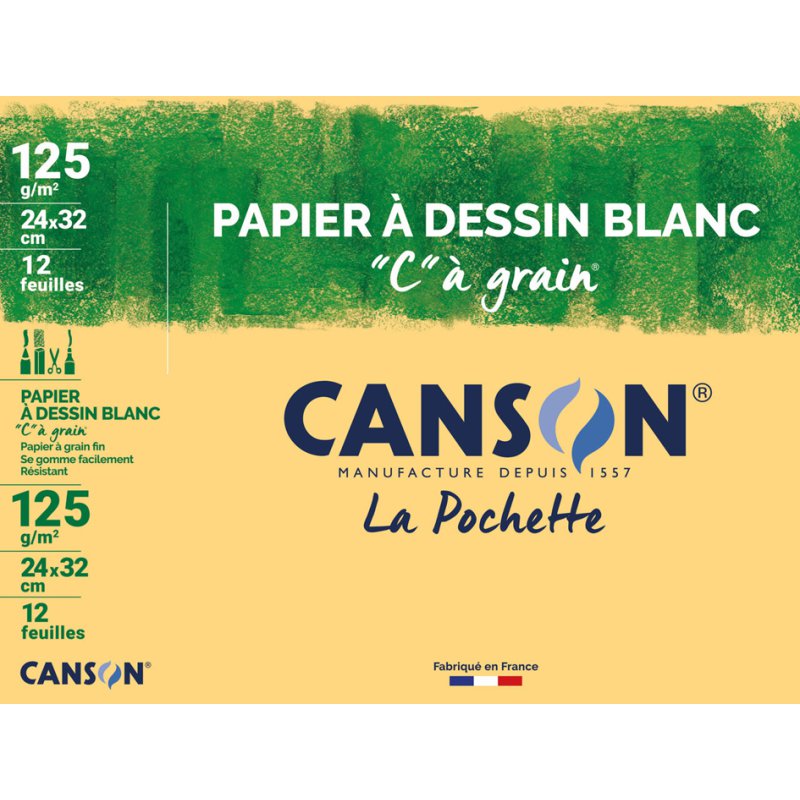 CANSON tekenpapier C à Grain, A3, 224 g/m², 10 vel
