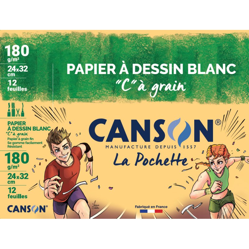 CANSON tekenpapier C à Grain, A3, 224 g/m², 10 vel