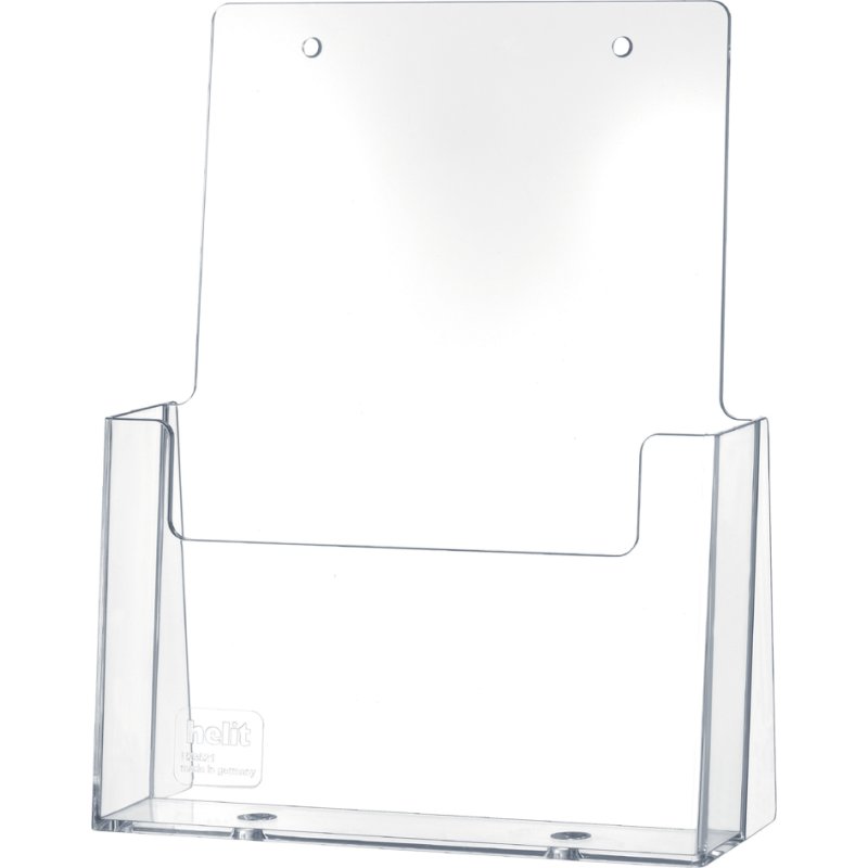 helit brochure holder the helpdesk, A5 portrait, 4 compartments, clear polystyrene