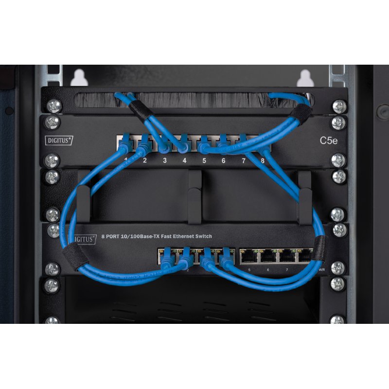 DIGITUS 10" vakkast, 1 hoogte-eenheid, lichtgrijs RAL 7035