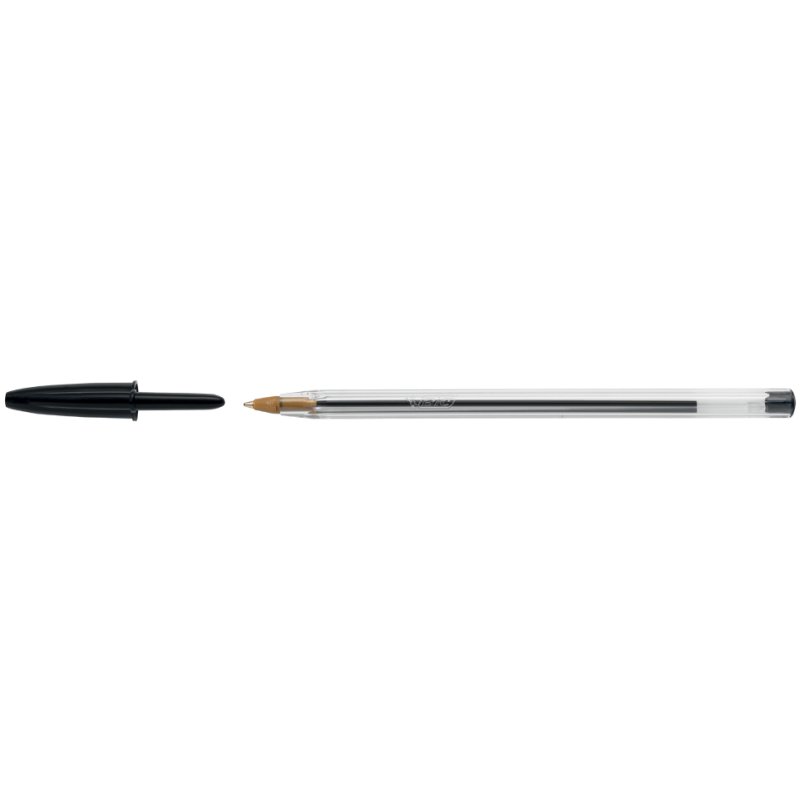 BIC Cristal stylo à bille, noir, 0,32 mm, encre indélébile