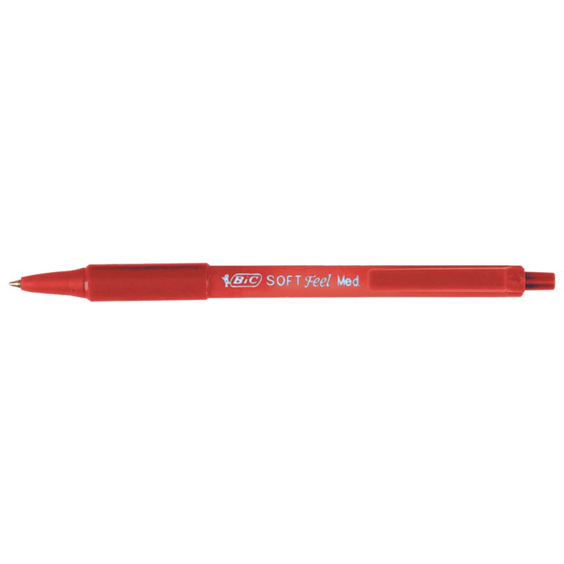 BIC stylo à bille rétractable Soft Feel, rechargeables, rouge, 0,32 mm