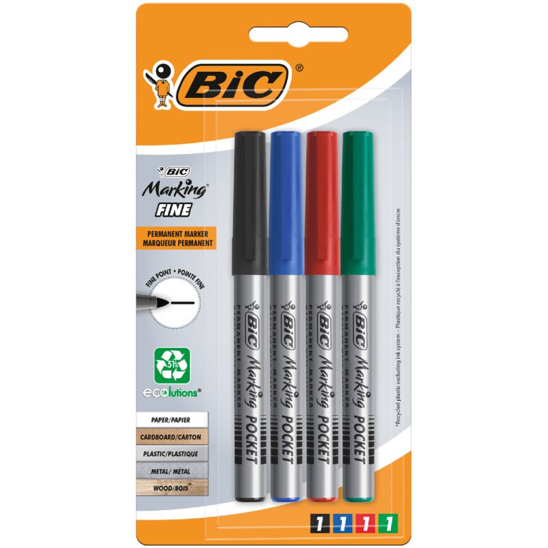 BIC marqueur permanent Marking POCKET ECOlutions, rouge, 1,1 mm