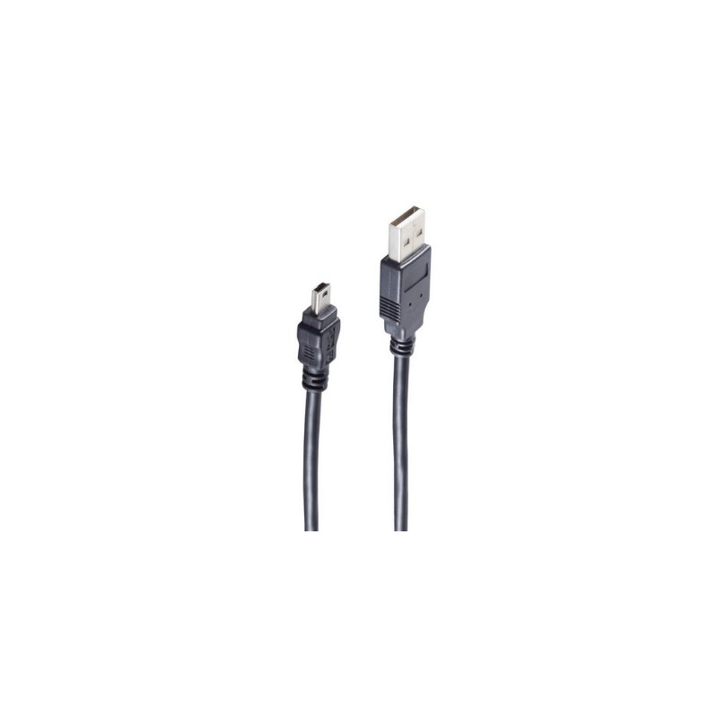 shiverpeaks Câble USB 2.0 mini USB-A vers Mini USB-B, noir, 1,0 m