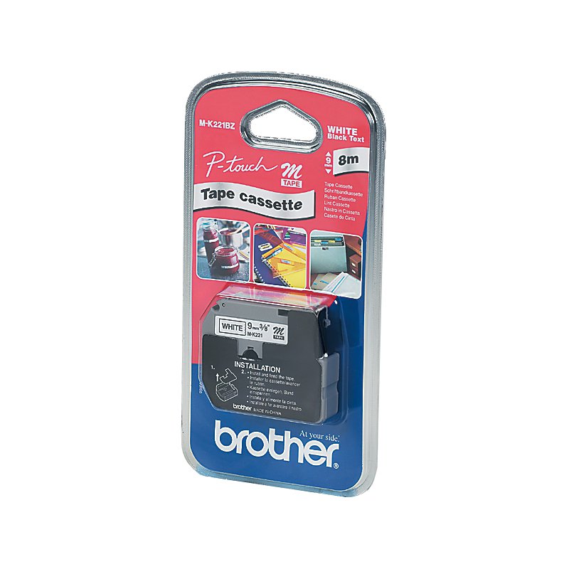 Brother M-K231 cassette d'étiquettes, 12 mm, noir sur blanc, 8 m