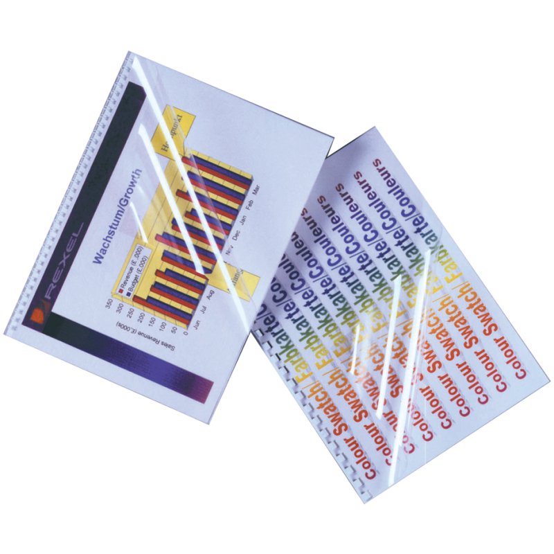GBC chemises de reliure HiClear A5, cristal transparent, 0,24 mm, 100 pcs