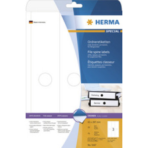 HERMA ordnerrugetiketten SPECIAL, 63×297 mm, wit, 75 stuks