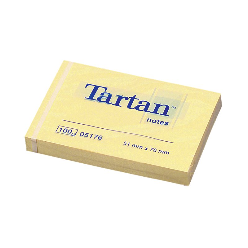 Tartan Notes haftnotizen, 76×76 mm, lichtgeel, 12 blokken