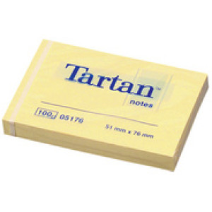 Tartan Notes plaknotities, 127×76 mm, lichtgeel, 12 blokken