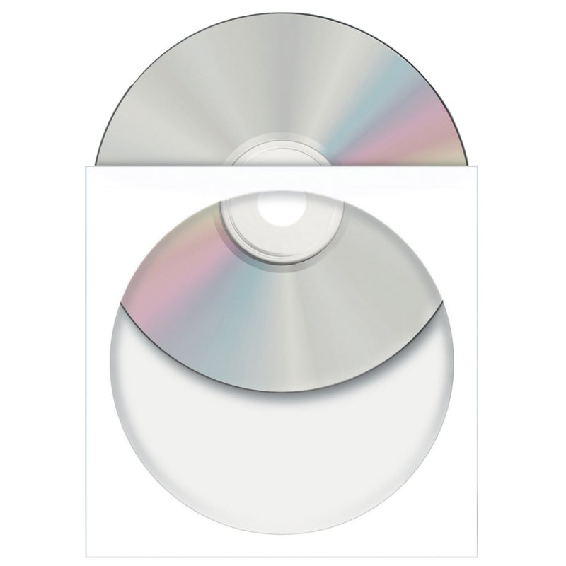HERMA CD/DVD papieren hoesjes met venster, wit, 124×124 mm, 100 stuks