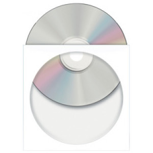 HERMA CD/DVD papieren hoezen met venster, wit, 124×124 mm, 1000 stuks