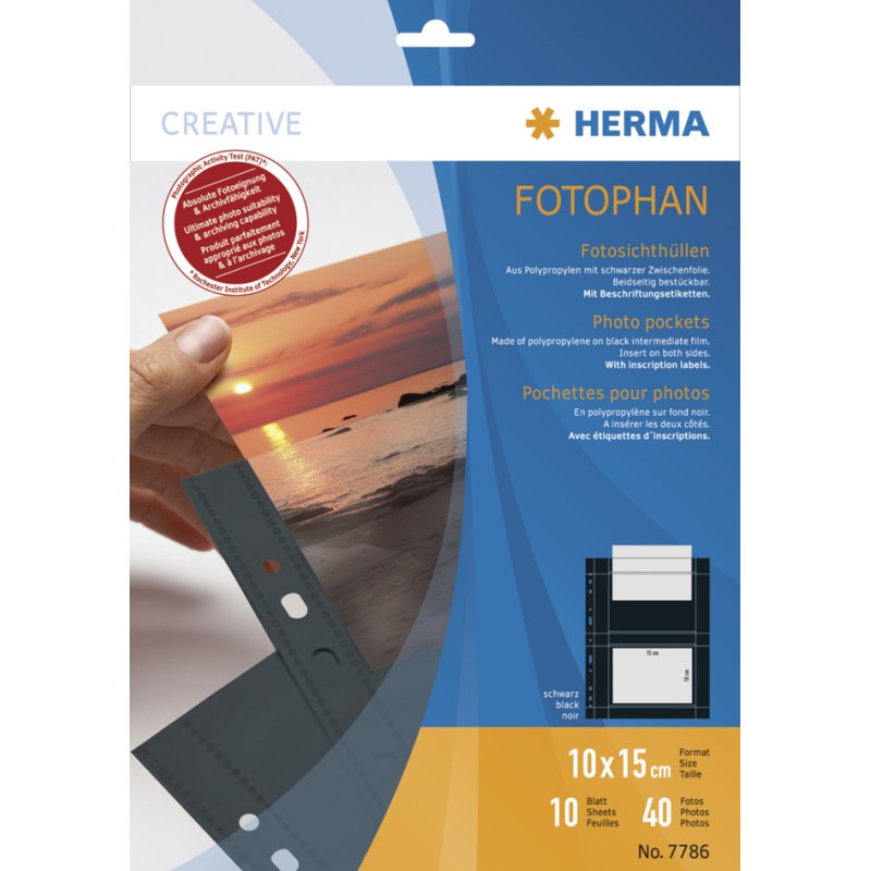 HERMA Pochettes photos Fotophan A4, 13×18 cm horizontal, 10 pièces