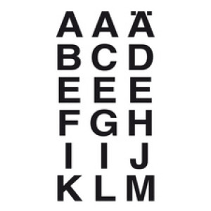 HERMA letterstickers A-N, folie zwart, 33 mm, 17 stuks