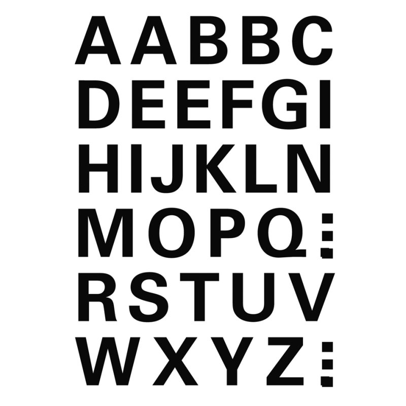 HERMA letterstickers A-Z, zwarte folie, 20×20 mm, 2 vel à 18 stuks