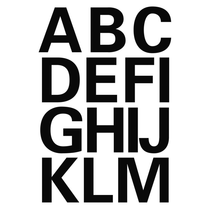 HERMA letterstickers A-Z, zwarte folie, 20×20 mm, 2 vel à 18 stuks