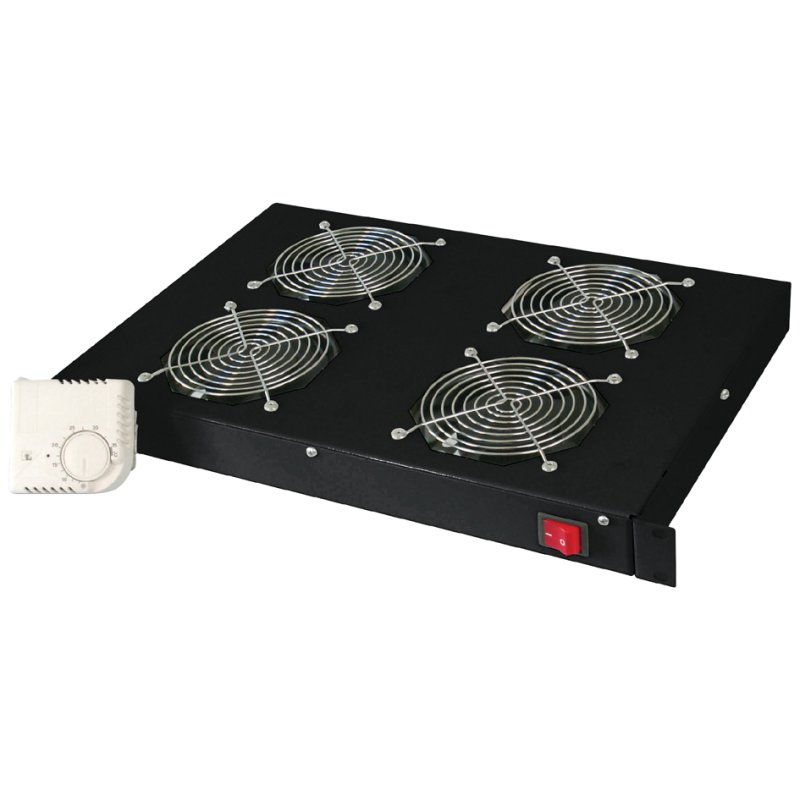 DIGITUS Unité de ventilation 19", 1 U, 4 ventilateurs 120 mm, gris clair