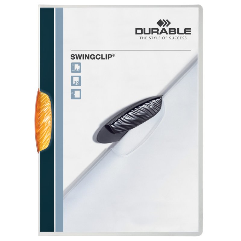 DURABLE pince-bloc SWINGCLIP A4, transparent, pince jaune