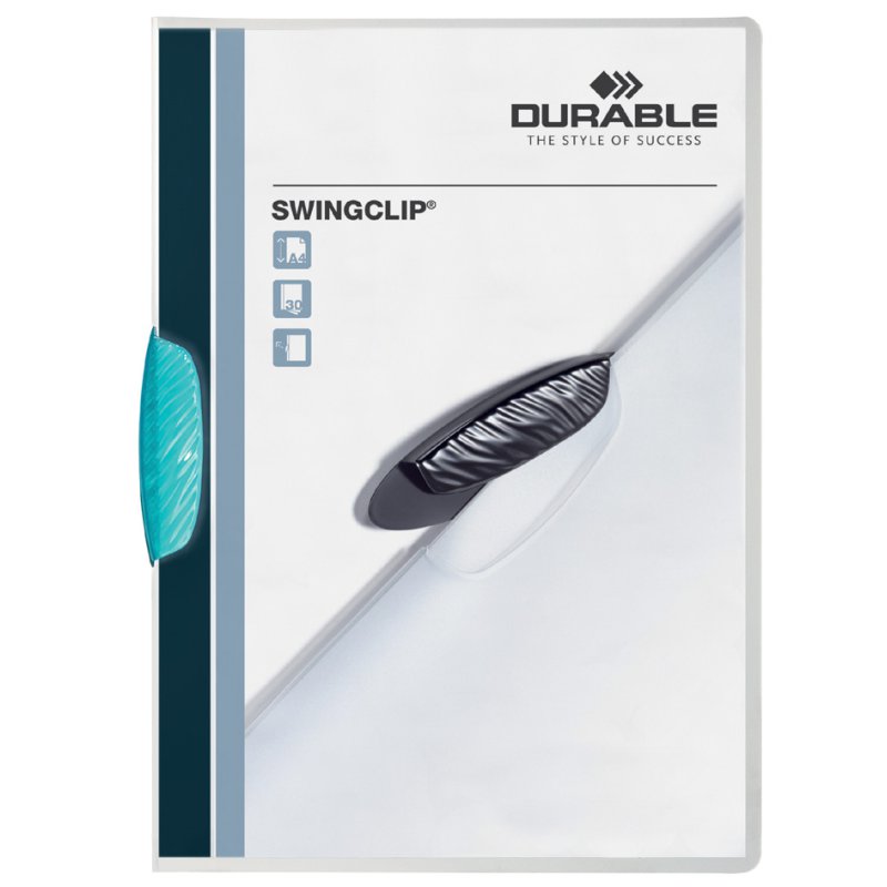DURABLE pince-bloc SWINGCLIP A4, transparent, pince jaune