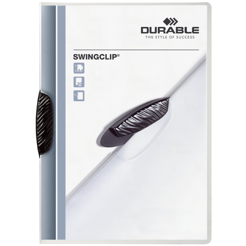 DURABLE pince-bloc SWINGCLIP A4, transparent, pince jaune