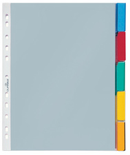 DURABLE tabbladen A4, 10-delig, transparant met gekleurde tabs