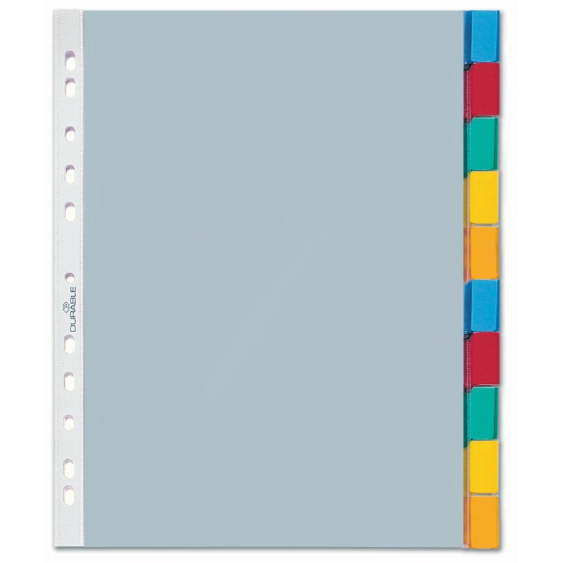 DURABLE intercalaires, 12 pièces, 1-12 jan-déc, transparent