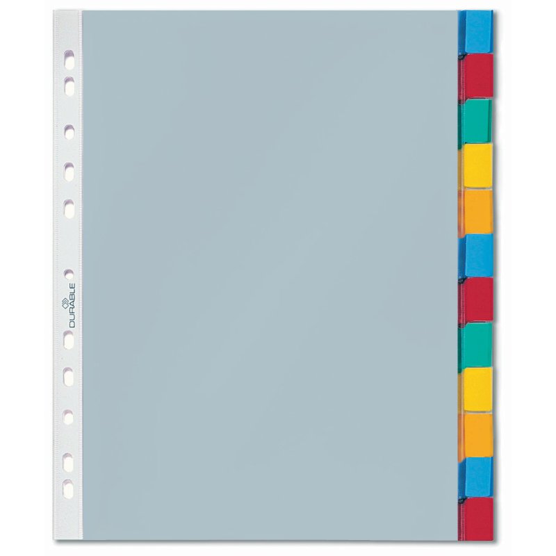 DURABLE intercalaires, 12 pièces, 1-12 jan-déc, transparent