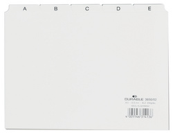 DURABLE tabbladen A-Z, PP, A5 liggend, geel, 25 delen