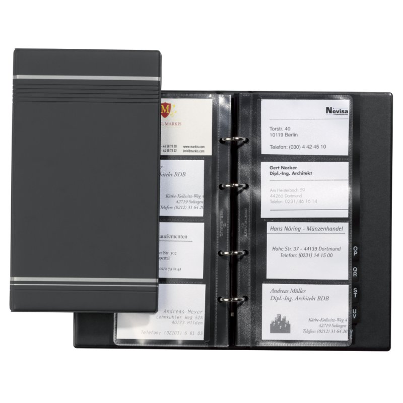 DURABLE étuis pour cartes de visite, pour 8 cartes de visite, transparent, 10 pièces