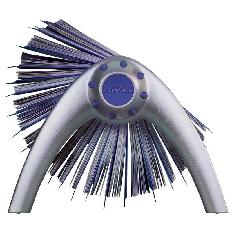 DURABLE boîte à fiches TELINDEX flip, argent métallisé/bleu, 500 fiches