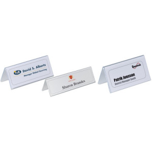 DURABLE tafelnaambord dakmodel, transparant, 100×52 mm, 25 stuks