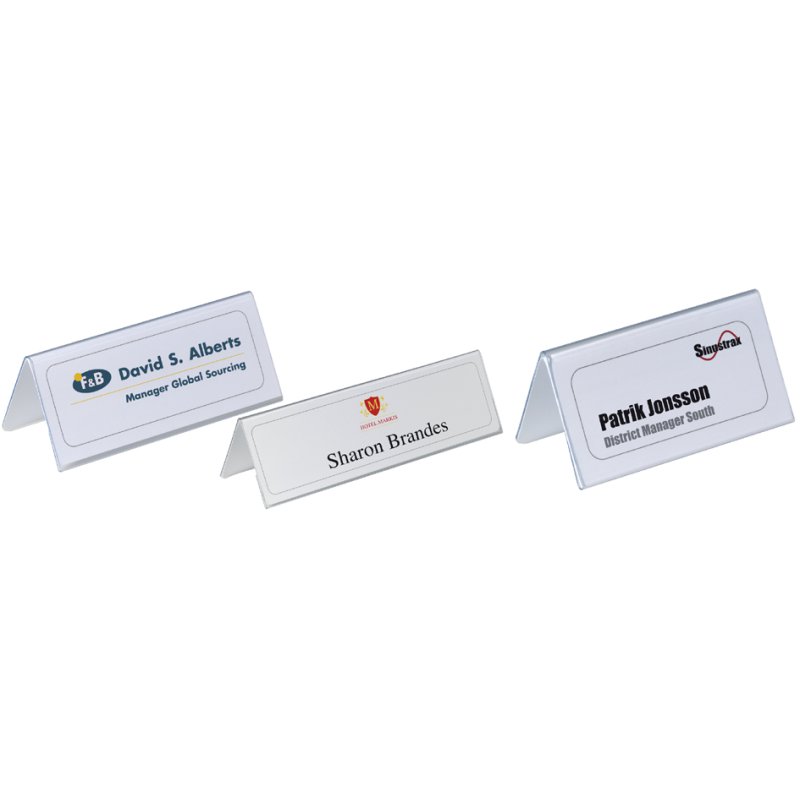 DURABLE tafelnaambordjes dakmodel, transparant, A4 formaat, 25 stuks